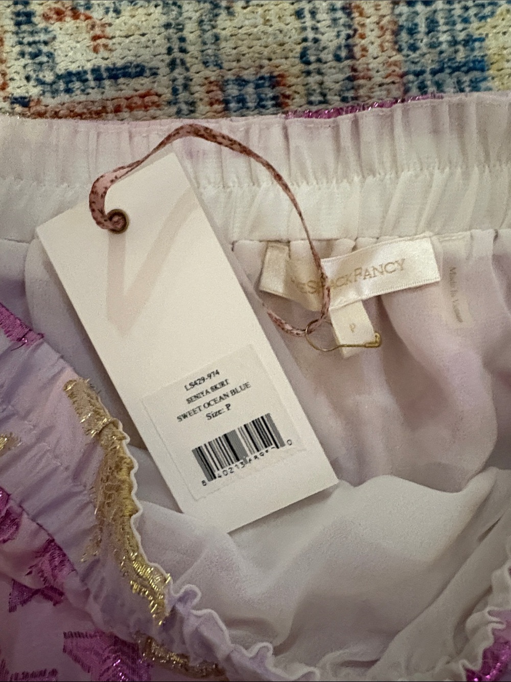 LoveShackFancy Seniya Skirt in Sweet Ocean Blue SZ P NWT - Picture 4 of 6